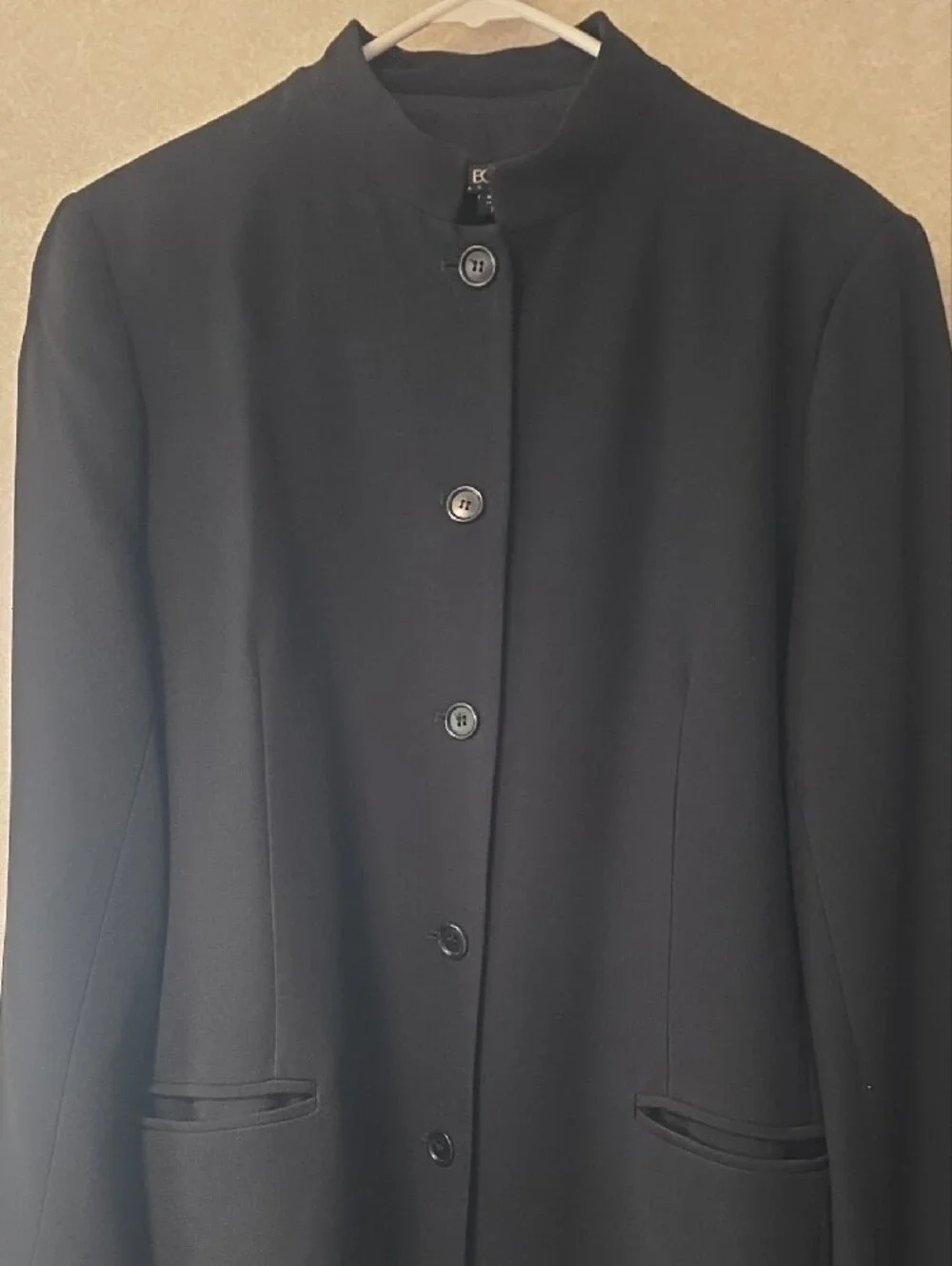 BCBG Women's Black Stand-Collar Button Jacket - Picture 4 of 6